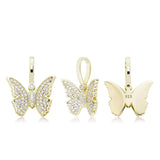 925 Sterling Silver Moissanite Diamond Butterfly Pendant