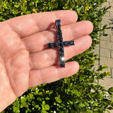 Black Moissanite Diamond Tennis Cross Pendant