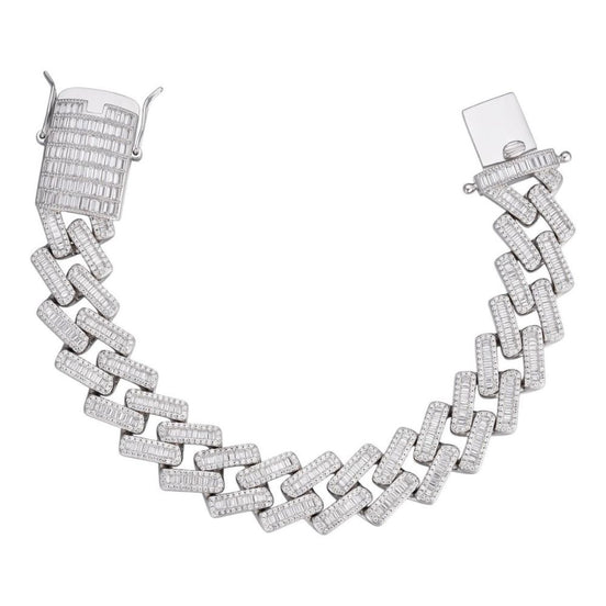 925 Sterling Silver Baguette Moissanite Bracelet