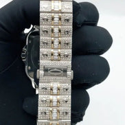 Round & Baguette Moissanite Dual Tone Hip Hop Watch