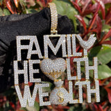 Family Health Wealth Customize Moissanite Pendant
