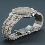 Arabic Dial Dual Tone Moissanite Hip Hop Watch