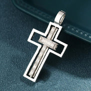 Crisscross Moissanite Diamond Silver Pendant For Men's