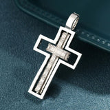 Crisscross Moissanite Diamond Silver Pendant For Men's