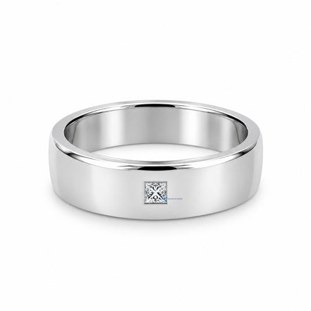 Princess Cut Moissanite Bezel Solitaire Men's Ring