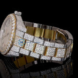 Classic Date Just Iced Out Dual Tone Luxury Watch