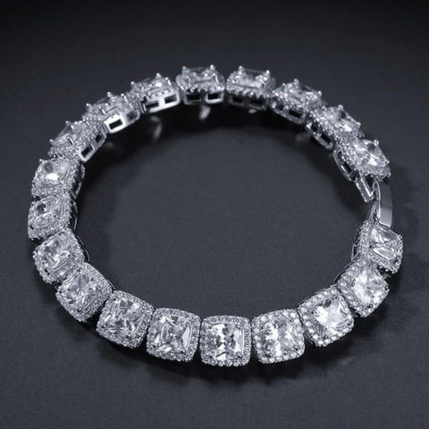 925 Sterling Silver Glacier Clustered Tennis Bracelet