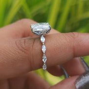 Radiant Cut Lab Grown Engagement Ring White Gold Wedding Ring