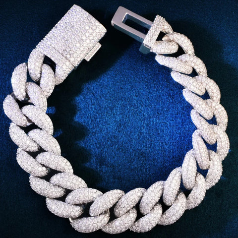 Cuban Link Iced Out Moissanite Diamond Bracelet