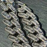 Moissanite Baguette Diamond Cuban Link Bracelet