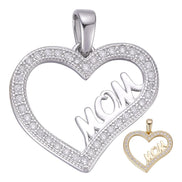 Heart Shaped Mom Latter Moissanite Unisex Pendant