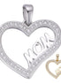 Heart Shaped Mom Latter Moissanite Unisex Pendant