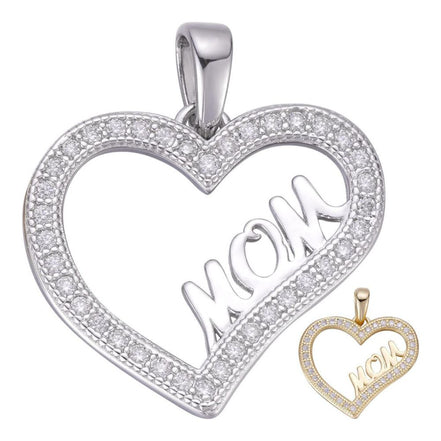 Heart Shaped Mom Latter Moissanite Unisex Pendant