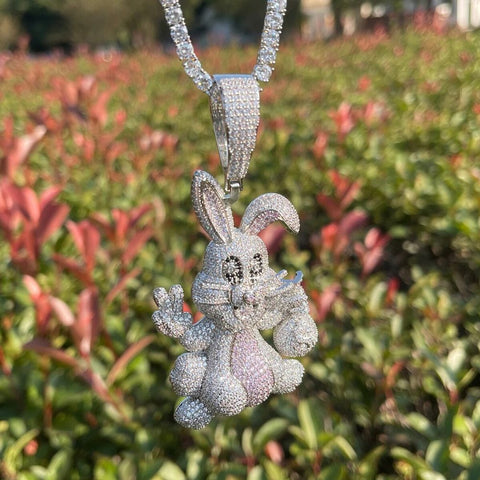 Moissanite Diamond Iced Out Hip Hop Rabbit Pendant