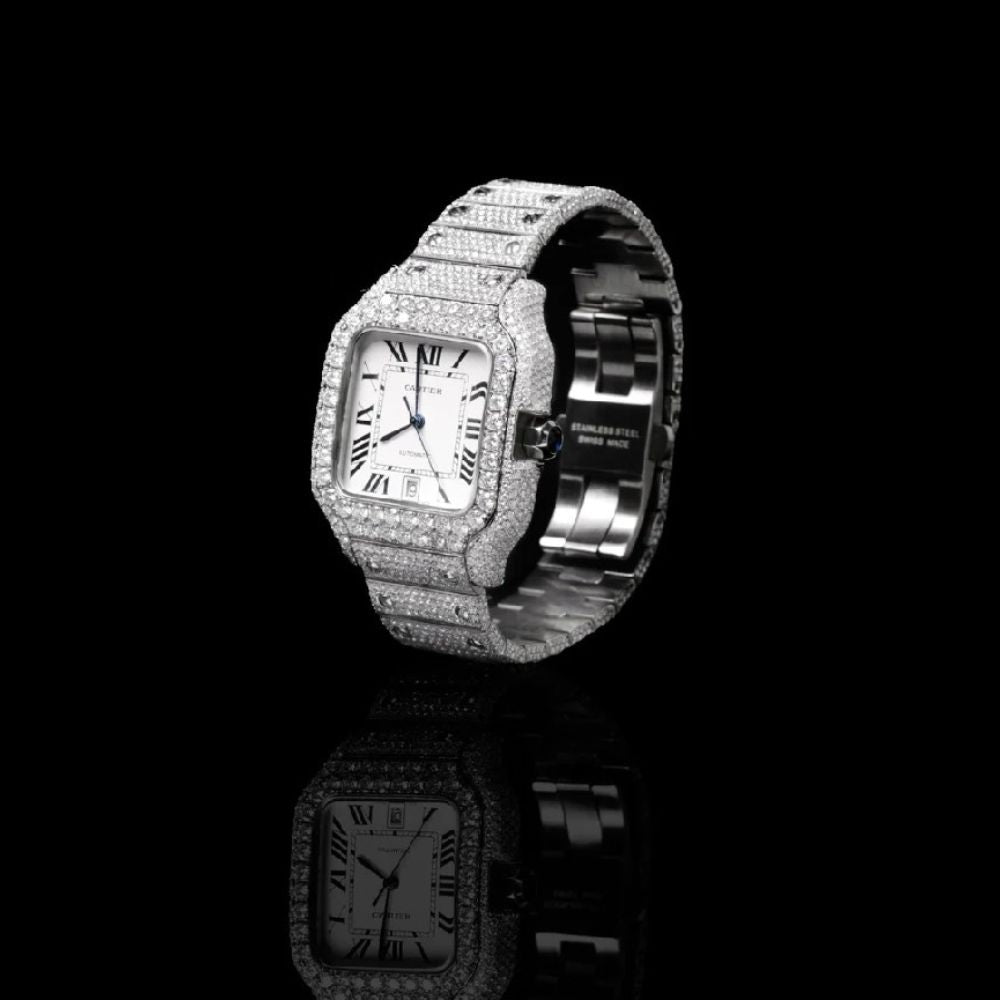 Colorless Moissanite Fully Iced Out Luxury Watch For Men's