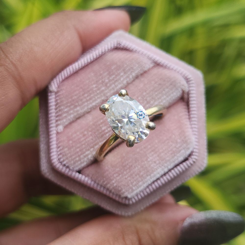 IGI Certified Oval Cut Lab Grown Diamond Engagement Ring