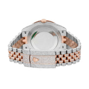 Dual Tone Brown Dial Datejust Iced Out Moissanite Watch