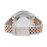 Dual Tone Brown Dial Datejust Iced Out Moissanite Watch