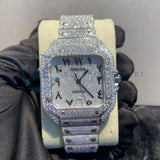 Arabic Numeric Moissanite Diamond Men's Wrist Watch