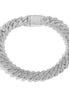 Lab Created Moissanite Diamond Silver Cuban Bracelet