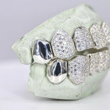 925 Sterling Silver 8 On 8 Moissanite Hip Hop Grillz