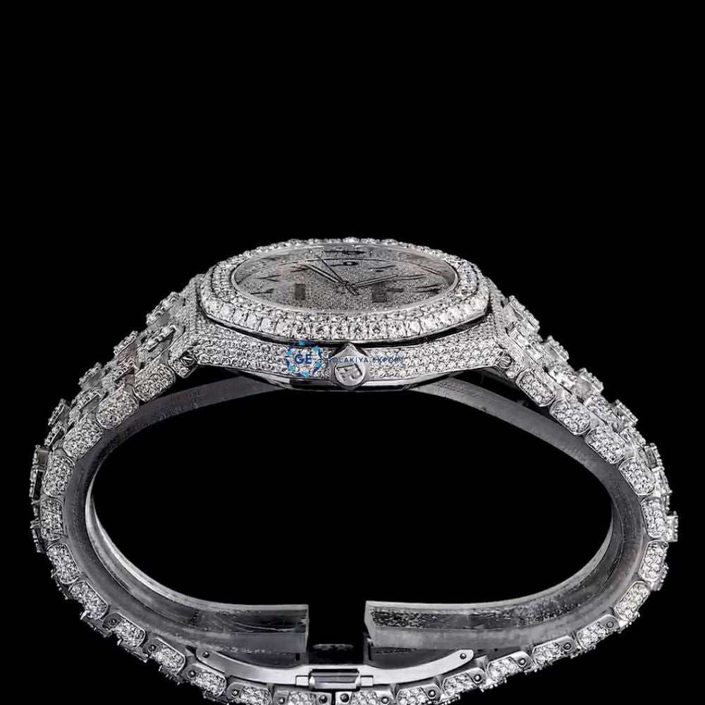 Automatic Stainless Steel Moissanite Wrist Watch