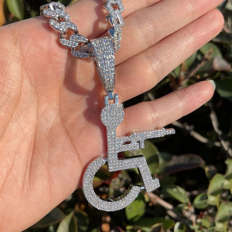 Handicap Moissanite Diamond Customize Pendant For Men's