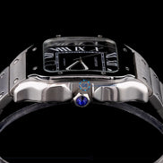 Black Color Dial Stainless Steel Watch For Men's