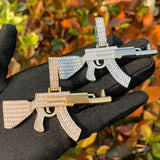 Iced Out Moissanite AK 47 Hip Hop Silver Pendant
