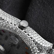 Full Iced Out Moissanite Diamond Date Just Watch