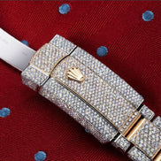 Moissanite Two Tone Rainbow Digit Hip Hop Watch