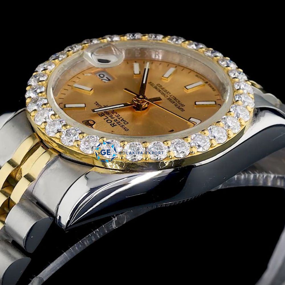 Colorless Moissanite Two Tone Automatic Men's Watch