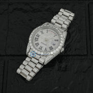Day Date Iced Out Moissanite Full White Luxury Watch