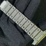 Skeleton Fully Moissanite Bust Down Wrist Watch For Men's