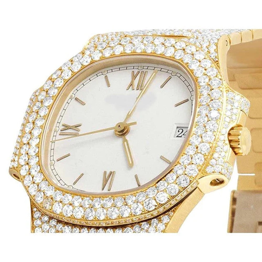 Stainless Steel Iced Out Moissanite Luxury Watch