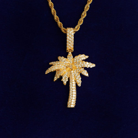 Palm Tree 925 Sterling Silver Moissanite Diamond Pendant