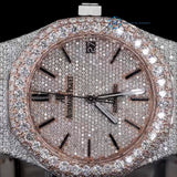 Iced Out Moissanite Diamond Dual Tone Luxury Watch