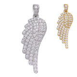 D Color Moissanit Angle Wings 925 Silver Pendant
