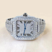 Iced Out Handmade Full White Moissanite Watch