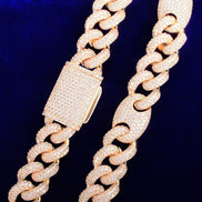 Miami Cuban Bean Link Iced Out Moissanite Chain