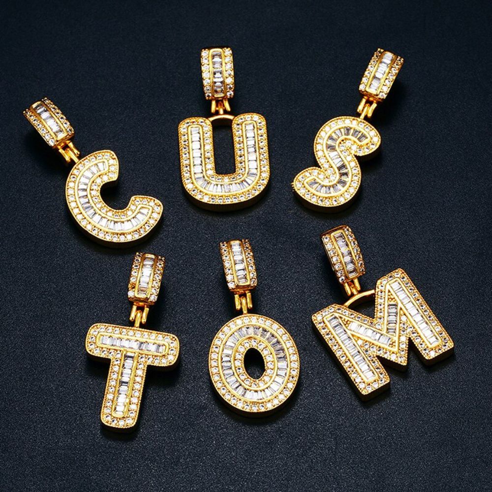 Customize Alphabet Letter Moissanite Diamond Pendant