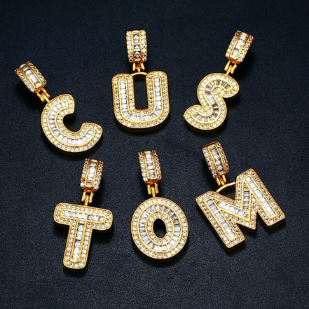 Customize Alphabet Letter Moissanite Diamond Pendant