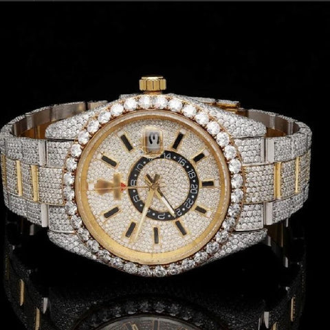Chrono Dial Moissanite Hip Hop Automatic Watch