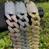 Bling Iced Out Moissanite Luxury Cuban Chain For Men's