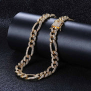 925 Sterling Silver Figaro Link Moissanite Chain
