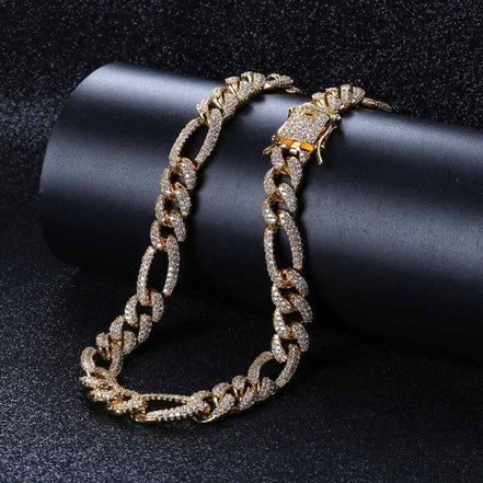 925 Sterling Silver Figaro Link Moissanite Chain