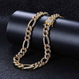 925 Sterling Silver Figaro Link Moissanite Chain