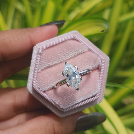 3 Carat Lab Grown Hexagon Cut Solitaire Ring