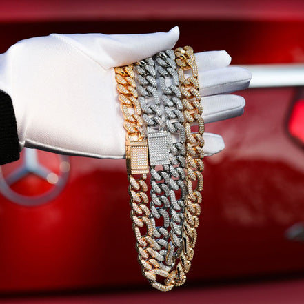 Figaro Link Buss Down Hip Hop Moissanite Chain