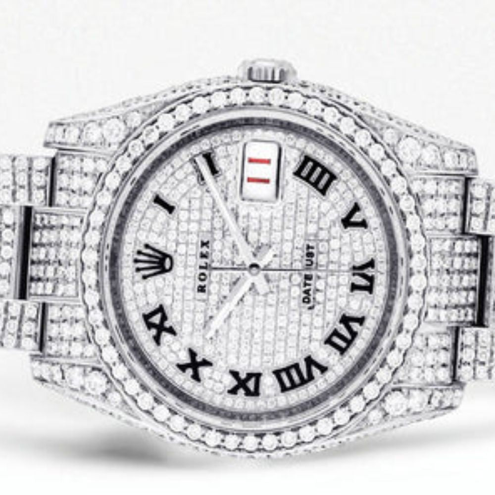Fully Iced Out Moissanite Date Just Hip Hop Watch
